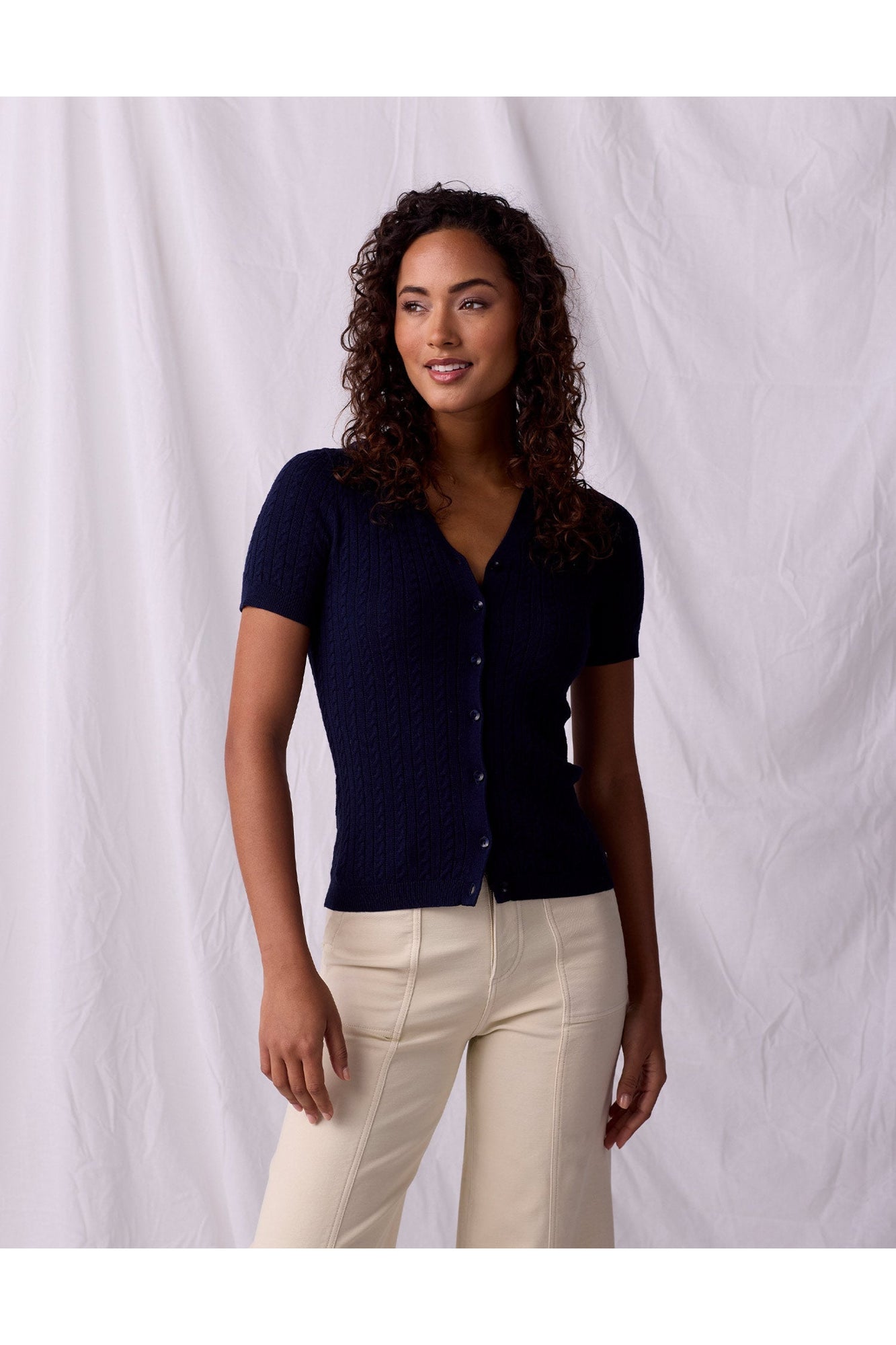 Women | Sutton Fine Gauge Top | Navy