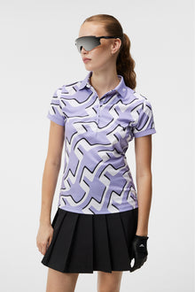 Women | Tour Tech Print Polo | Bridge Wave Sweet Lavender