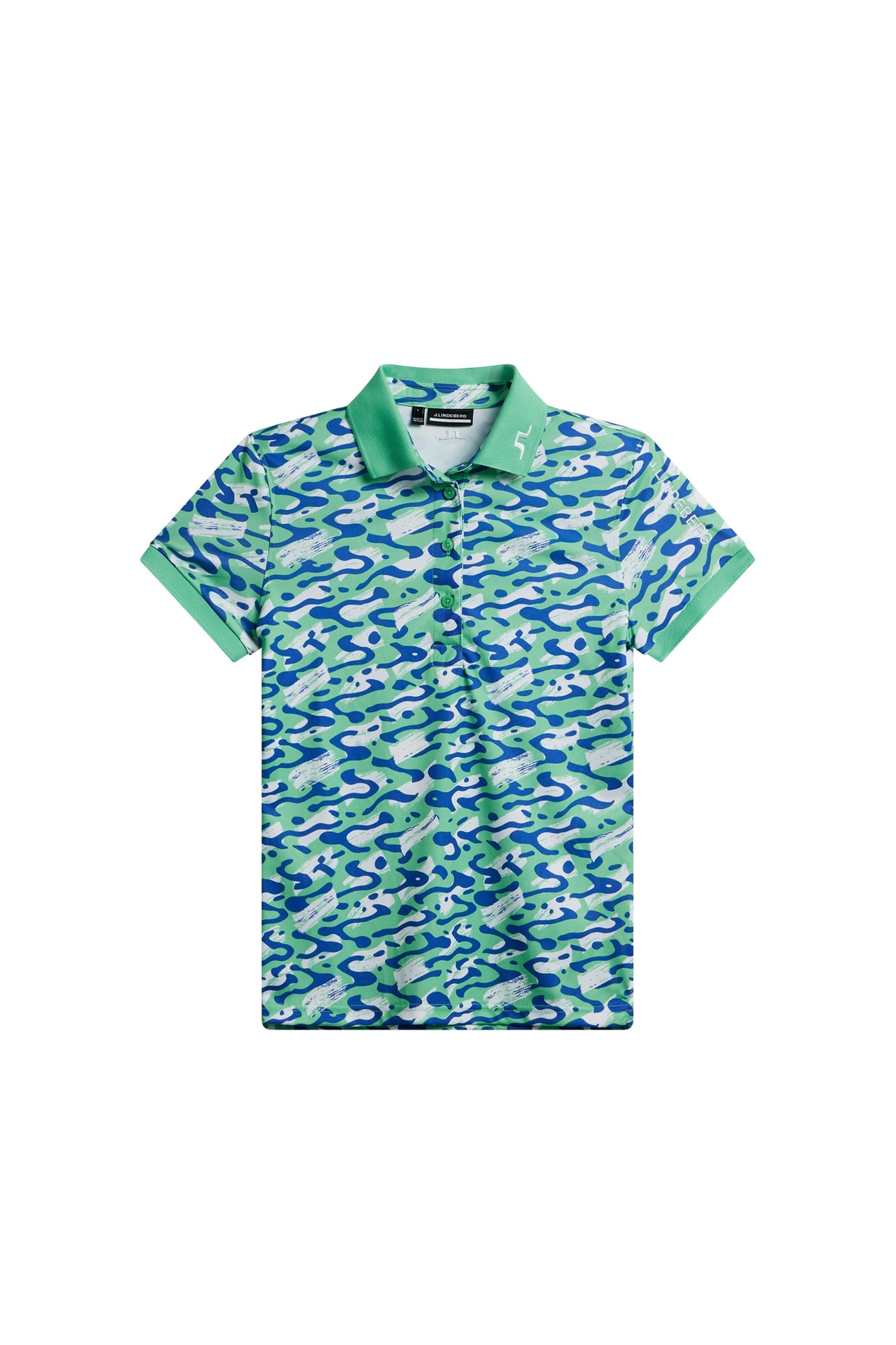 Women | Tour Tech Print Polo | Caldera Jade Cream
