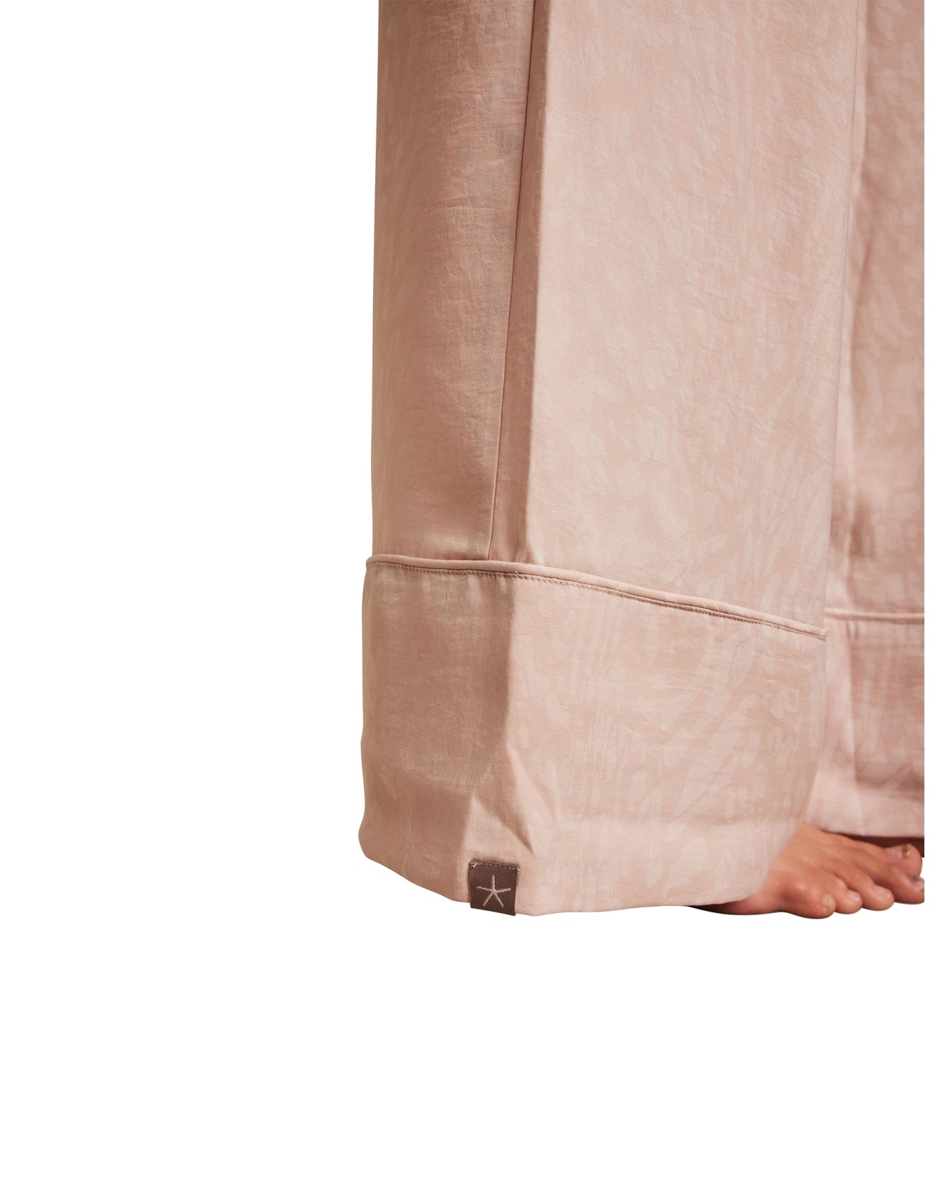 Women | Washed Satin Jacquard Wide Leg Pant | Feather