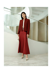Wool Blazer | Wine Red