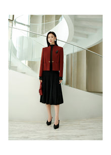 Wool Blazer | Wine Red