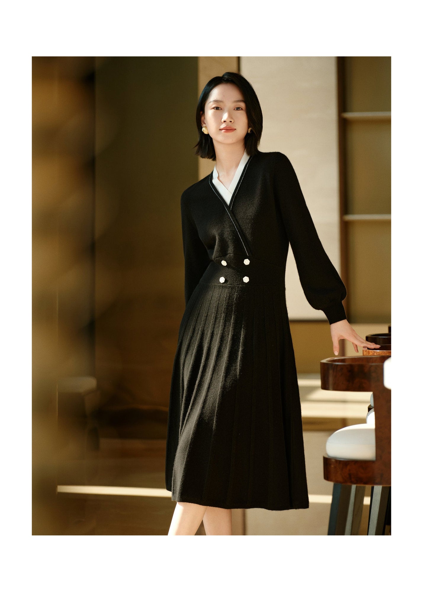 Wool Cashmere Dress | Black