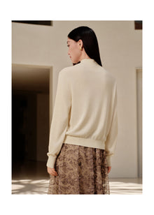 Wool Cashmere Knitted Cardigan | Beige