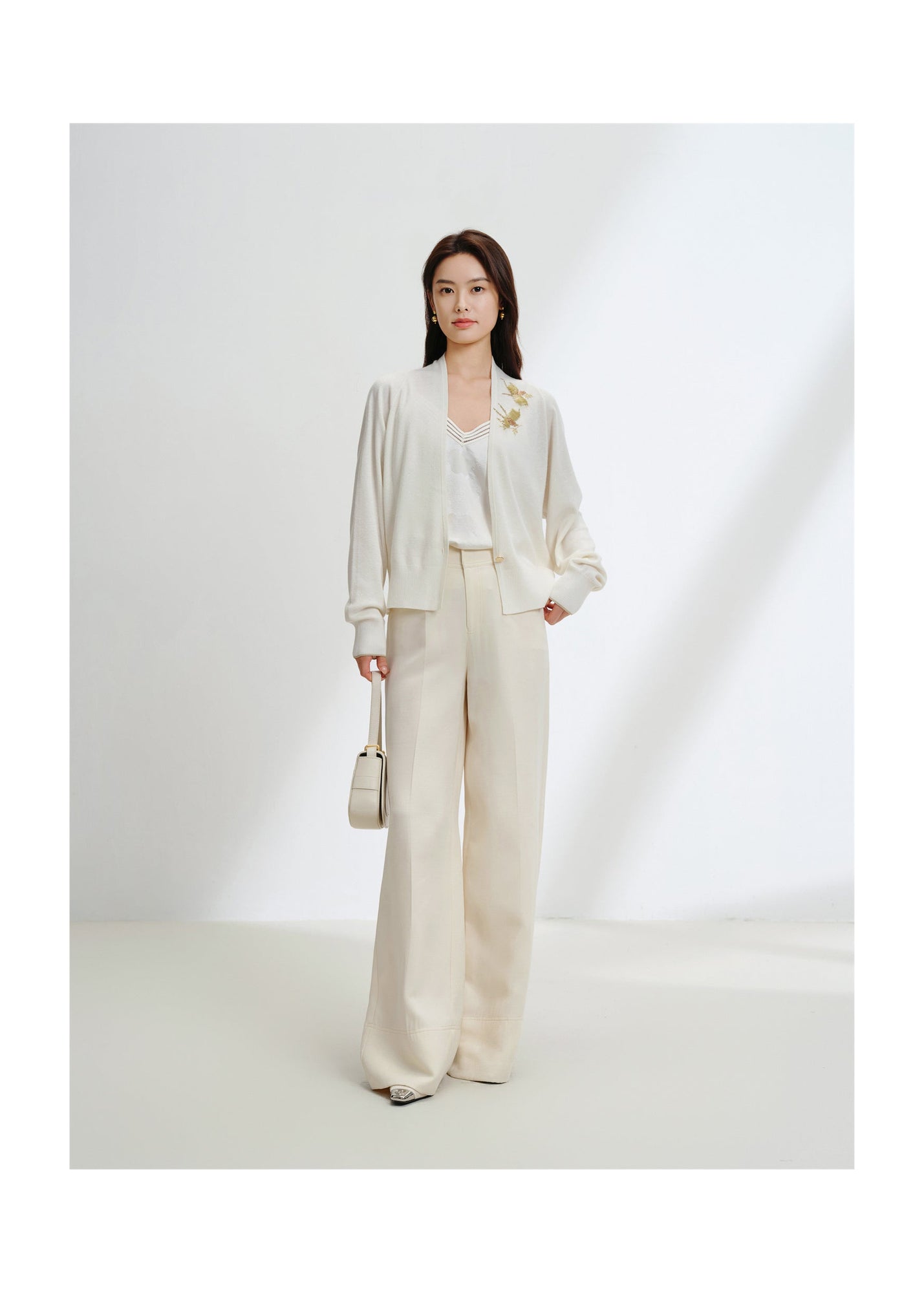 Wool Knit Cardigan | White