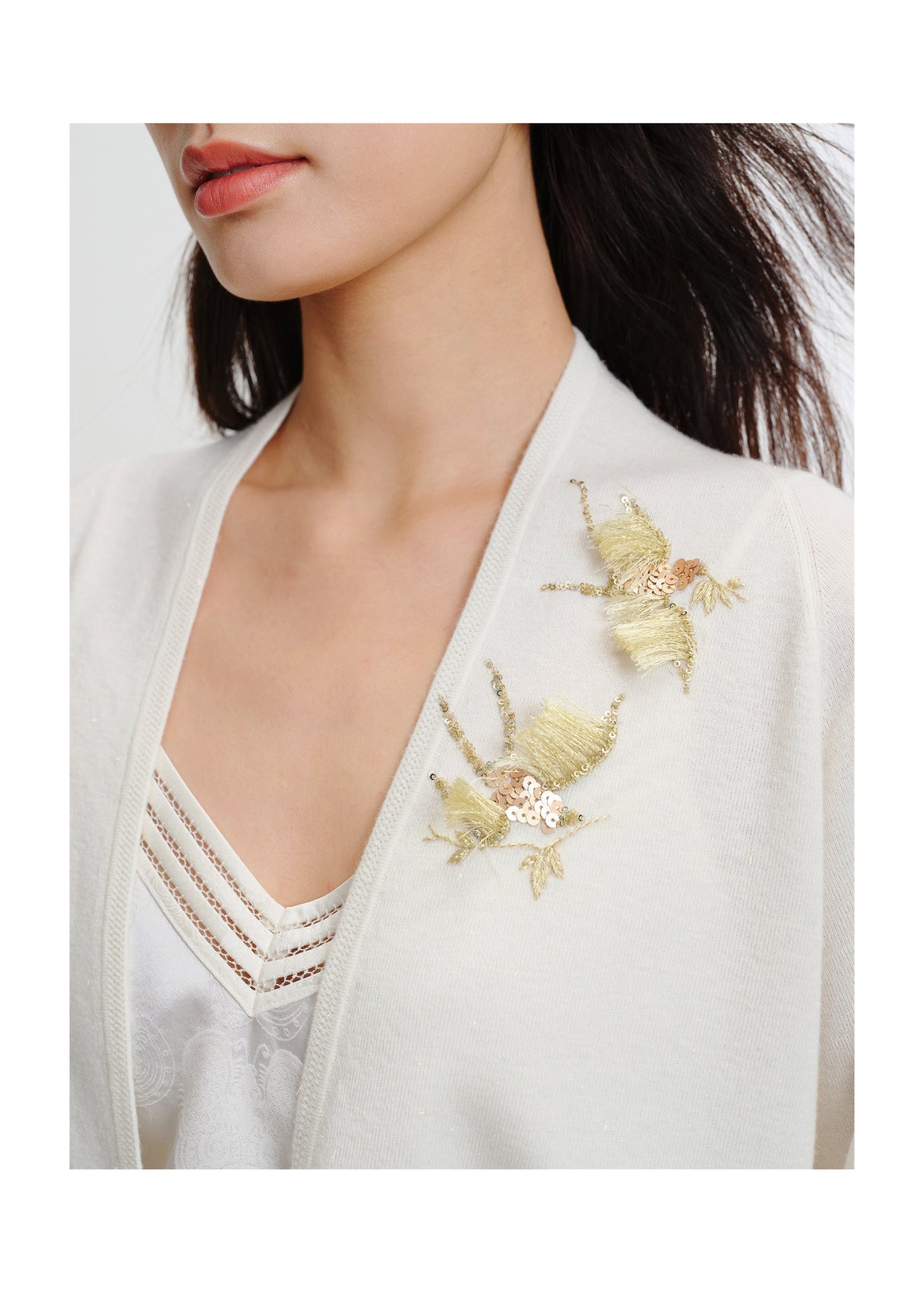 Wool Knit Cardigan | White
