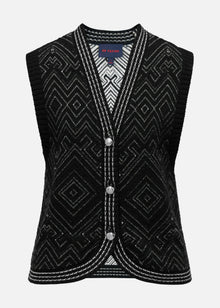 Wool Knit Vest | Black