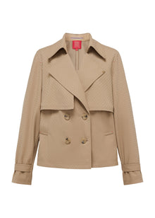 Wool Short Trench Coat | Khaki