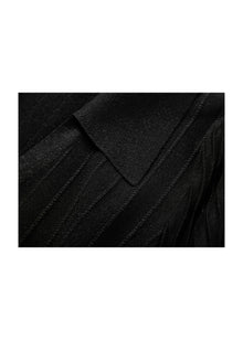 Wrap-Style Knit Top | Black