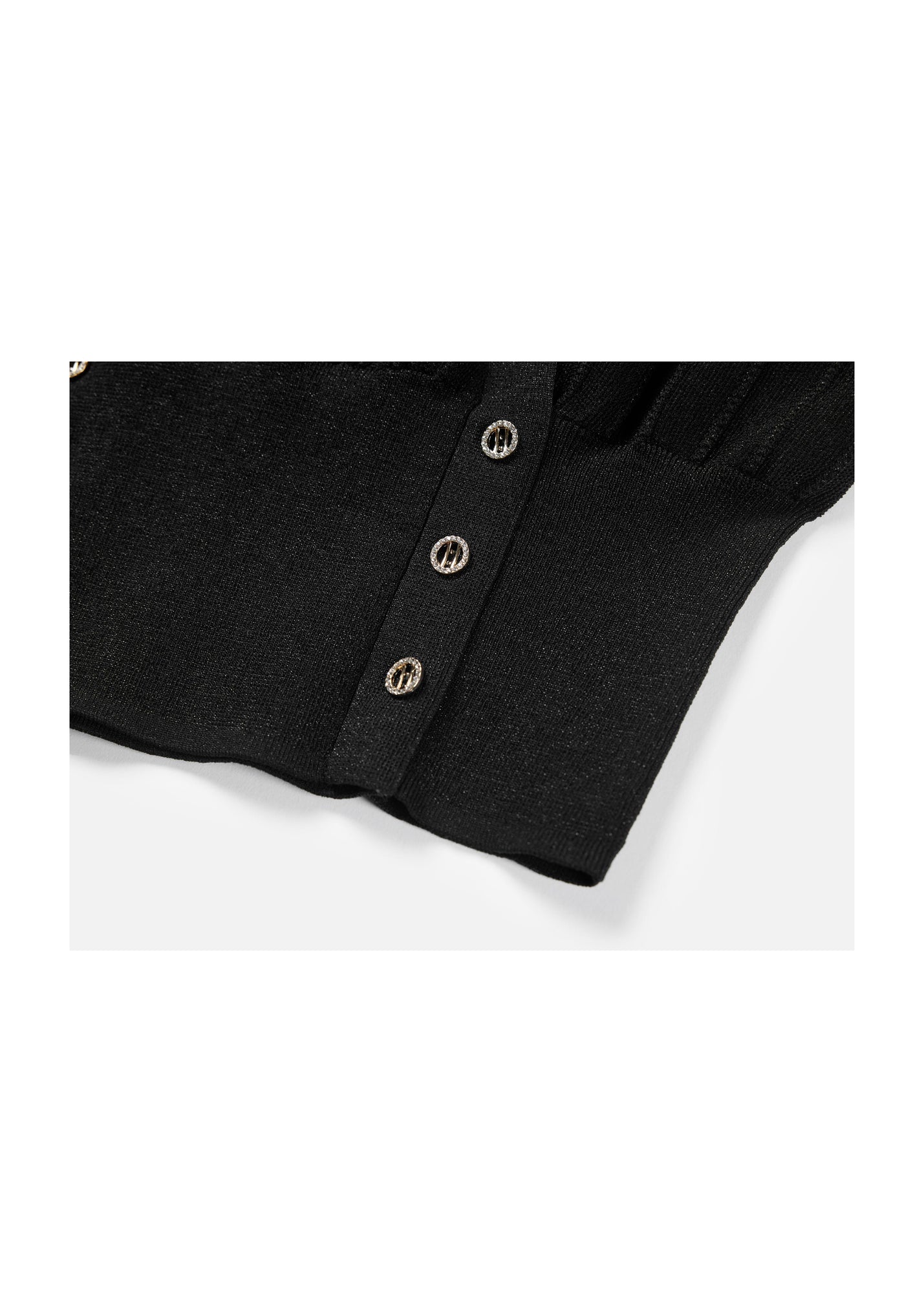Wrap-Style Knit Top | Black