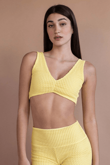 Kim Variation Bikini Top | Yellow Crochet