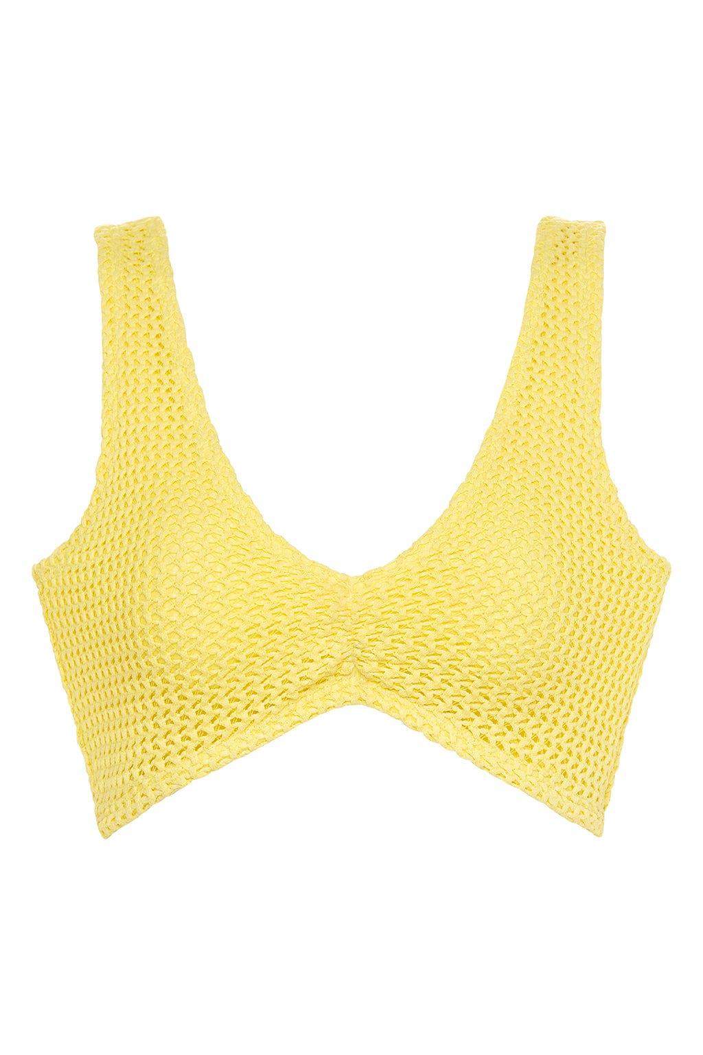Kim Variation Bikini Top | Yellow Crochet