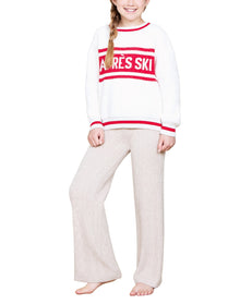 Youth | Cozychic Cotton Apres Pullover | Cream-Americana Red