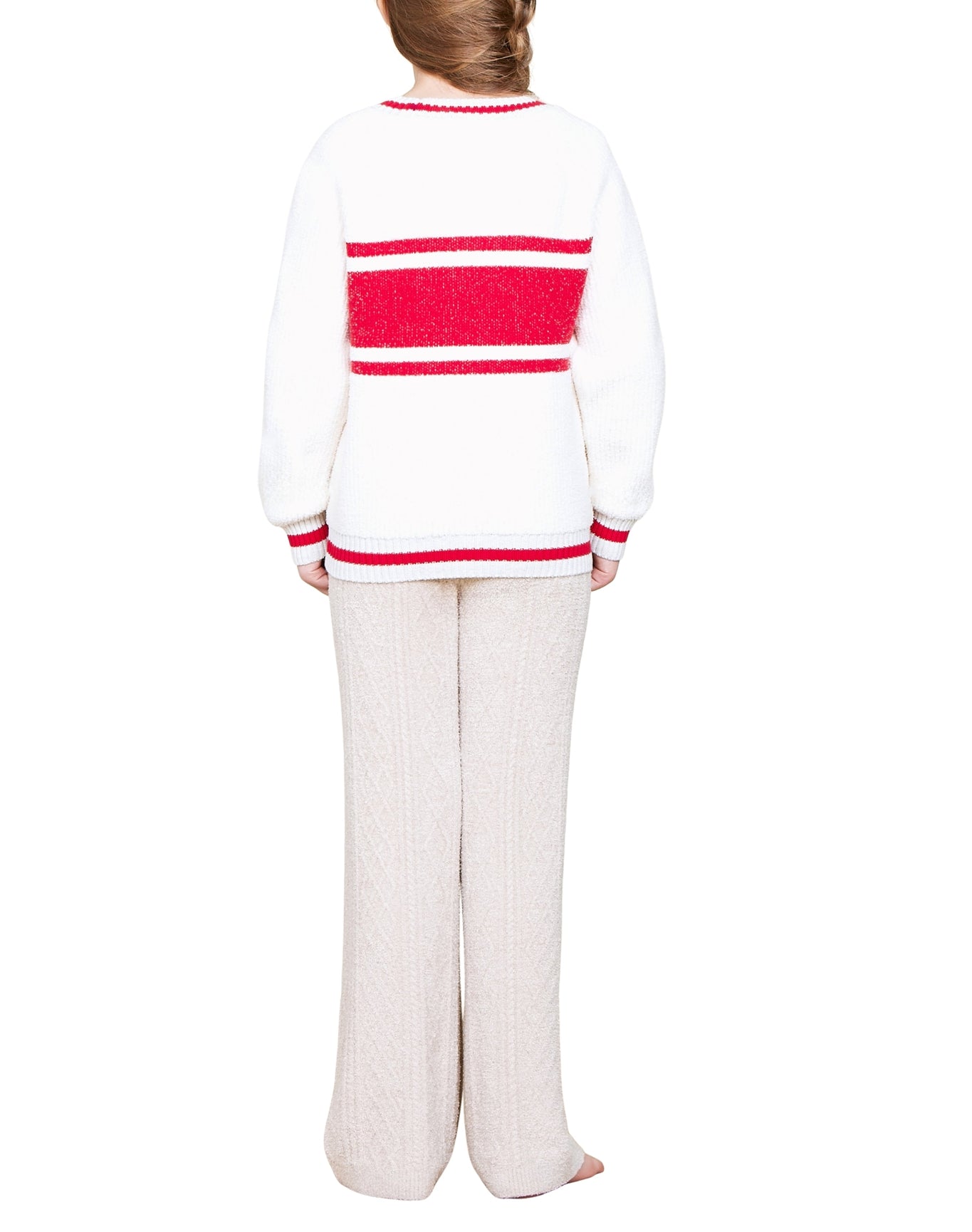 Youth | Cozychic Cotton Apres Pullover | Cream-Americana Red