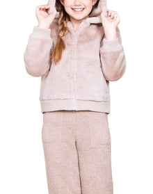 Youth | Faux Fur Bear Bomber | Antique Taupe