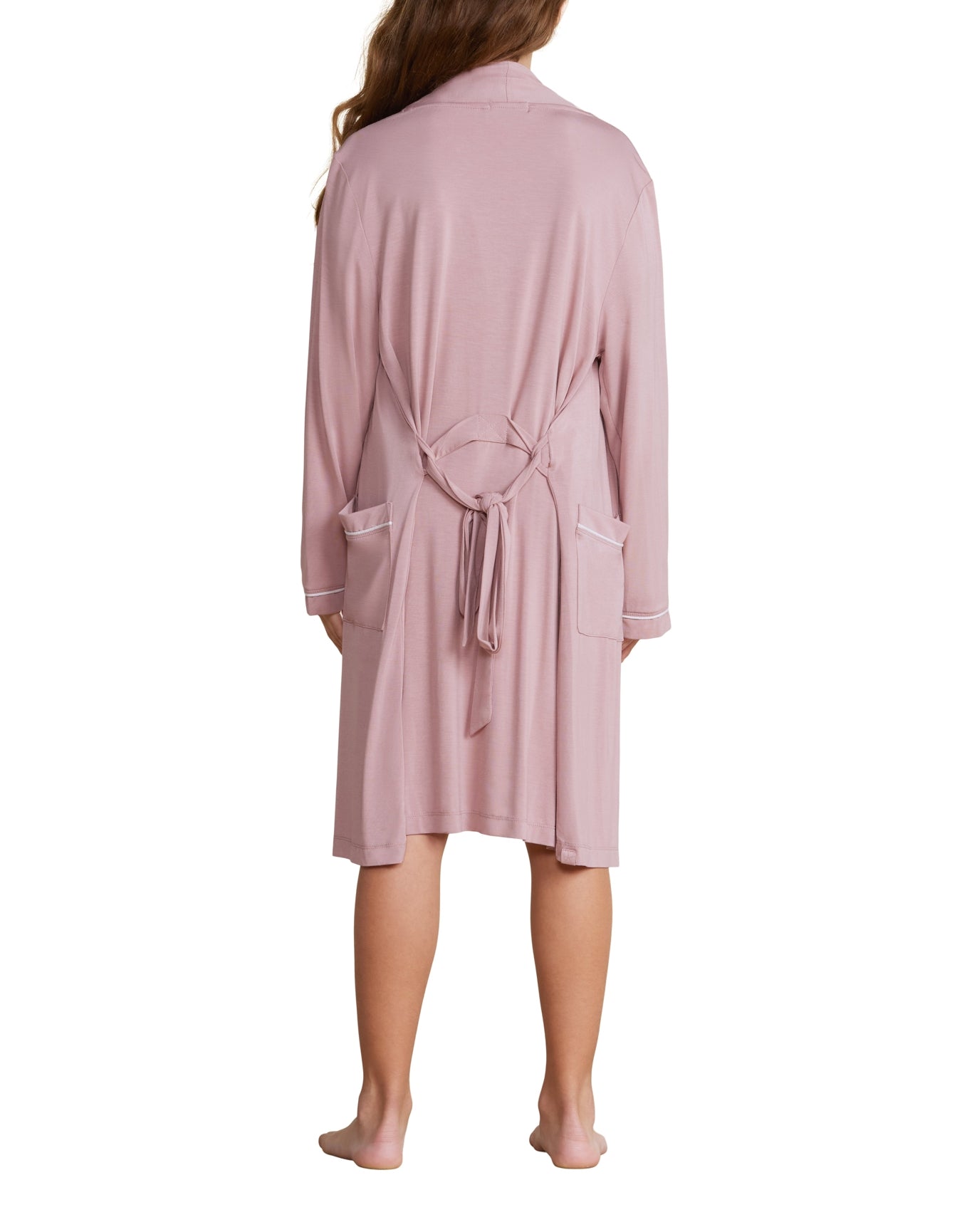 Youth | MC Soft Jersey Piped Robe | Moonbeam-White