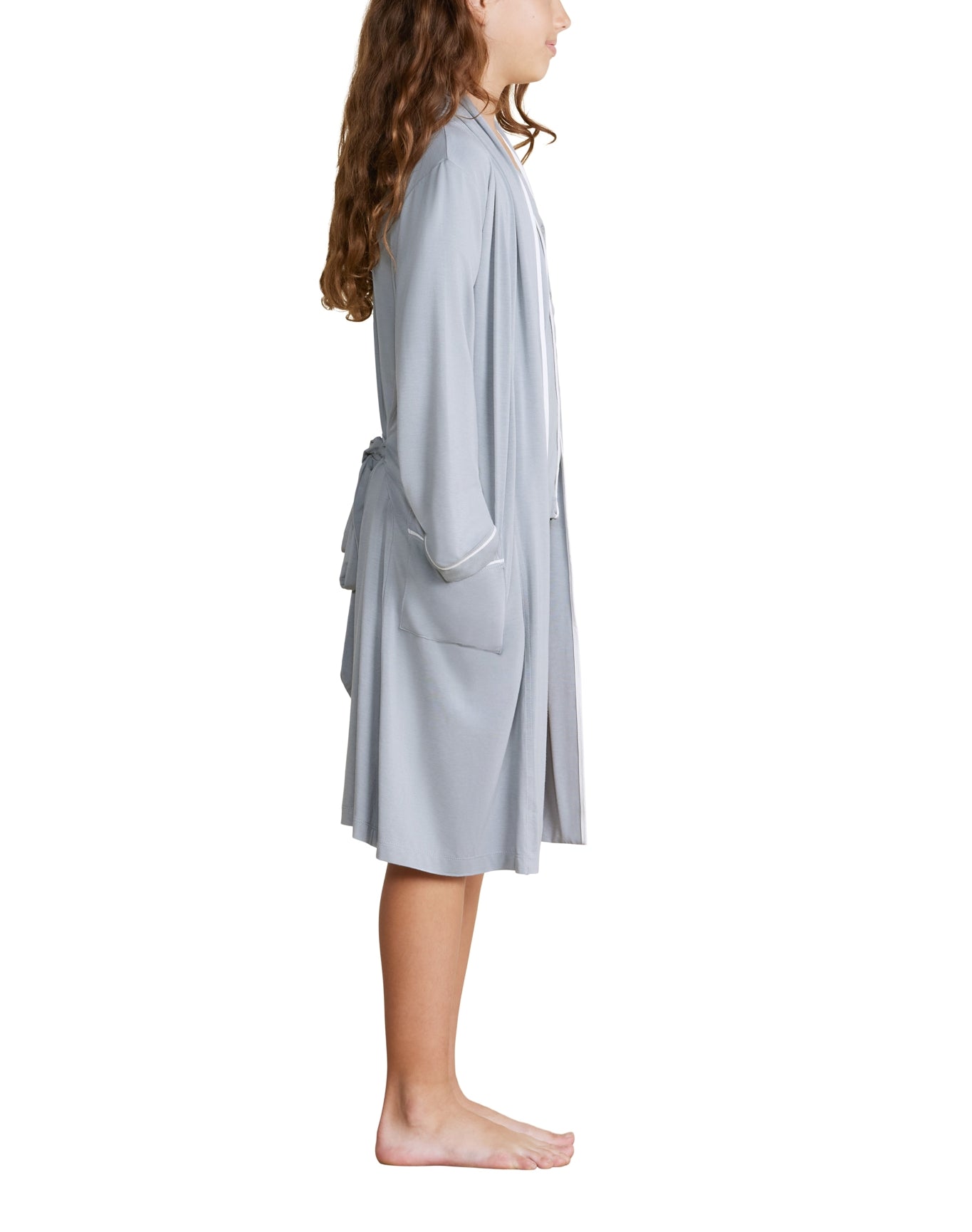 Youth | MC Soft Jersey Piped Robe | Moonbeam-White