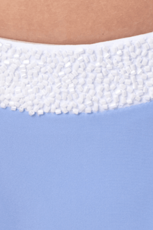 Zenya Hand - Beaded Embellished Bikini Bottom - White/Blue - Self - Adore