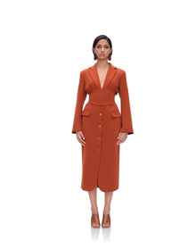 Zia Corset Blazer Dress | Pumpkin