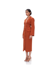 Zia Corset Blazer Dress | Pumpkin