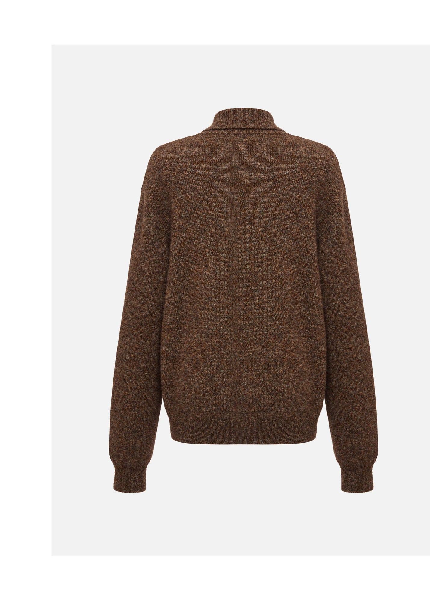 Zippered Sweater Jacket | Brown