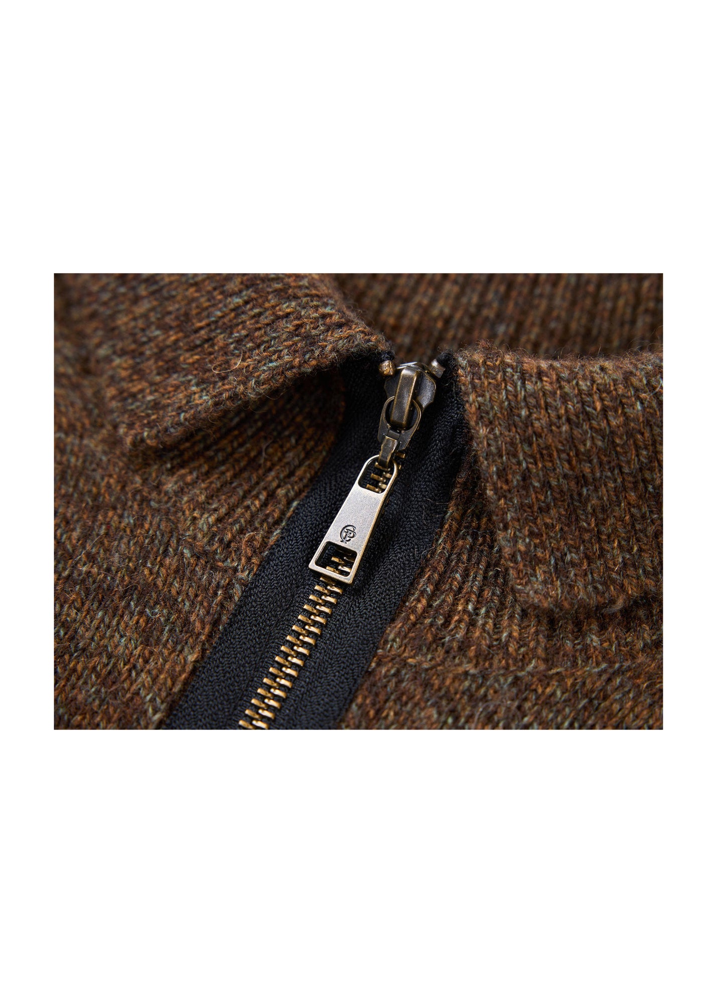 Zippered Sweater Jacket | Brown