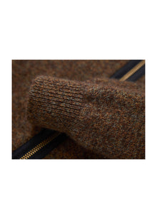 Zippered Sweater Jacket | Brown