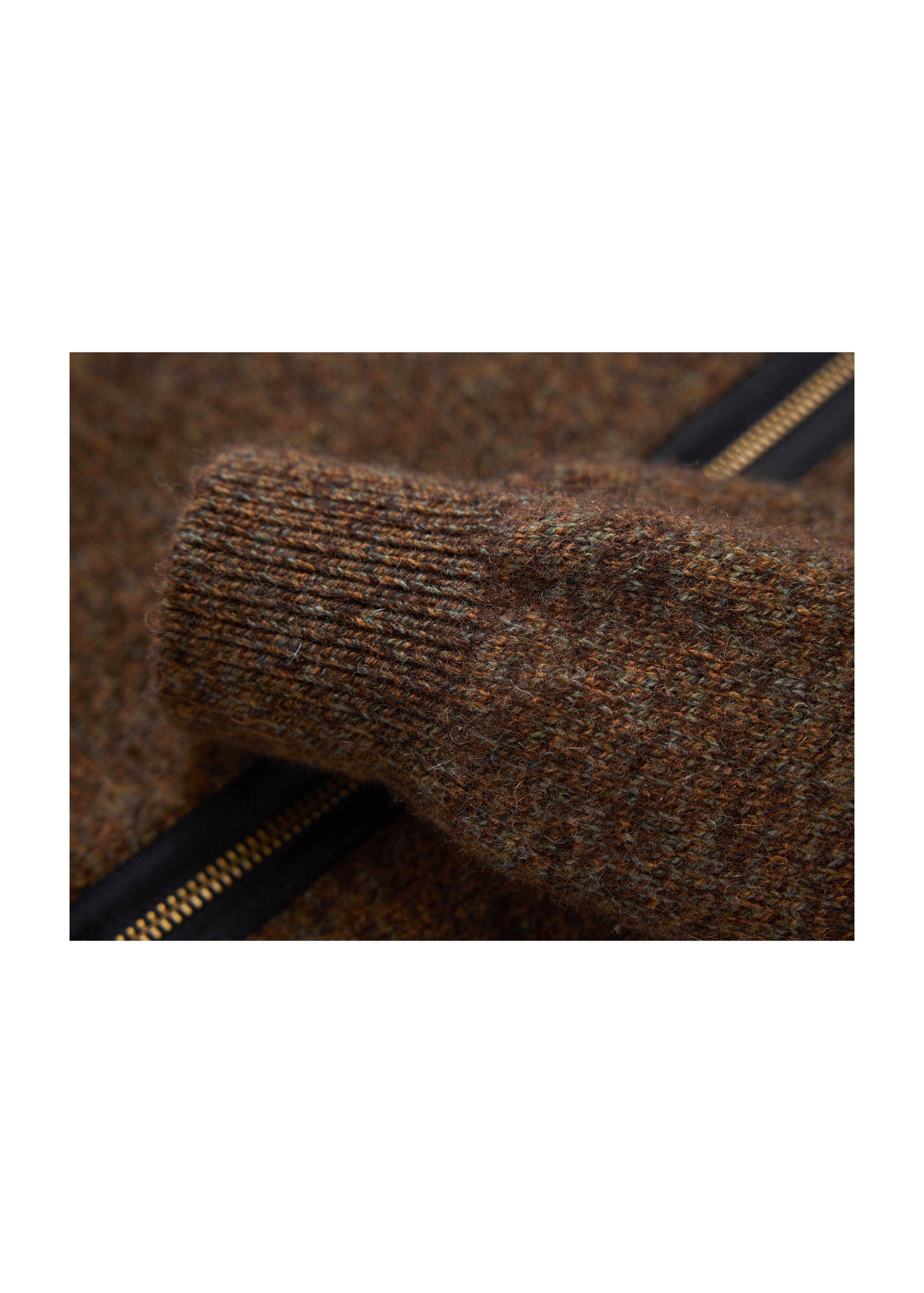 Zippered Sweater Jacket | Brown