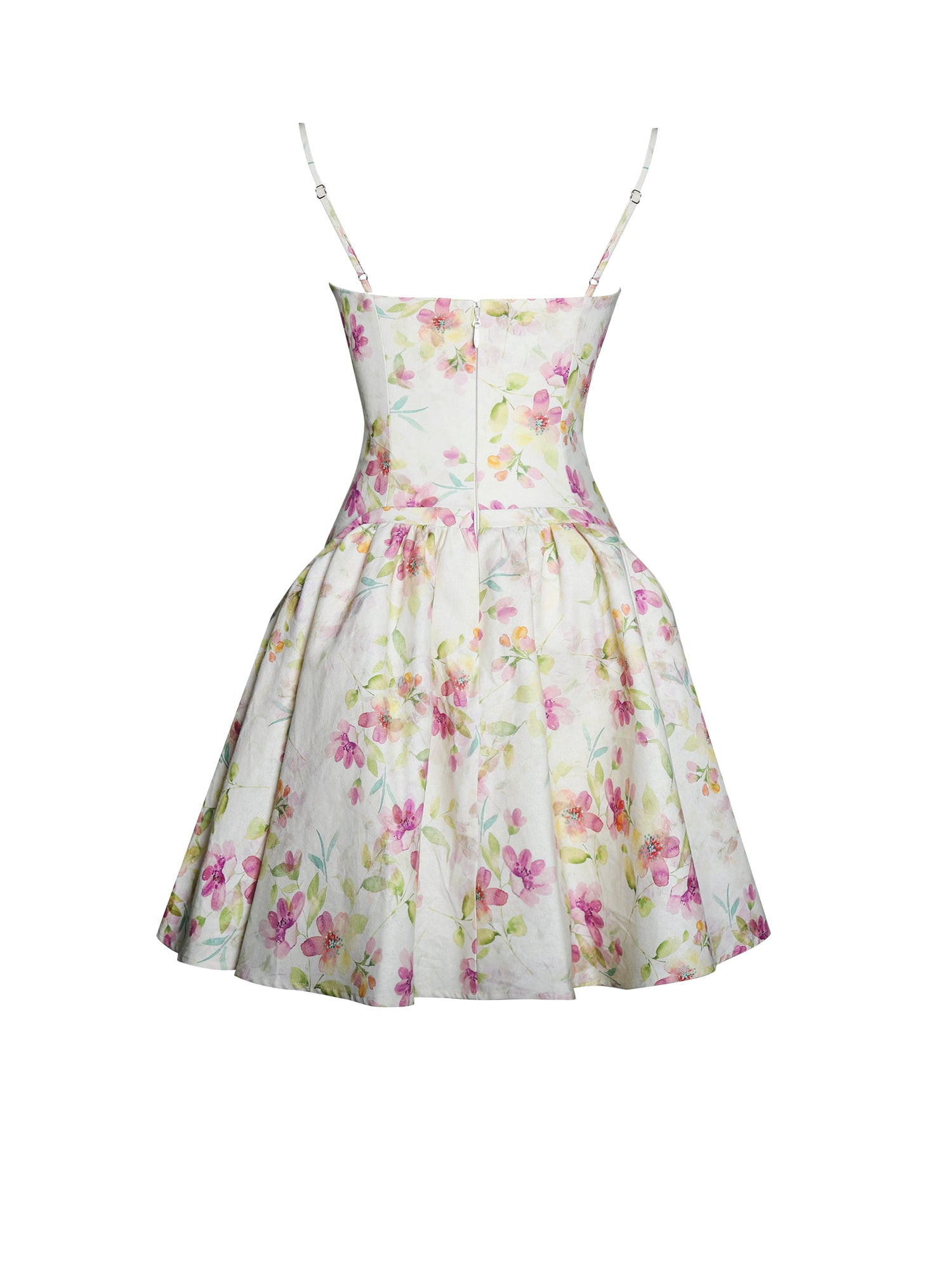 Valda Linen Mini Dress with Pockets | Yellow and Pink Print