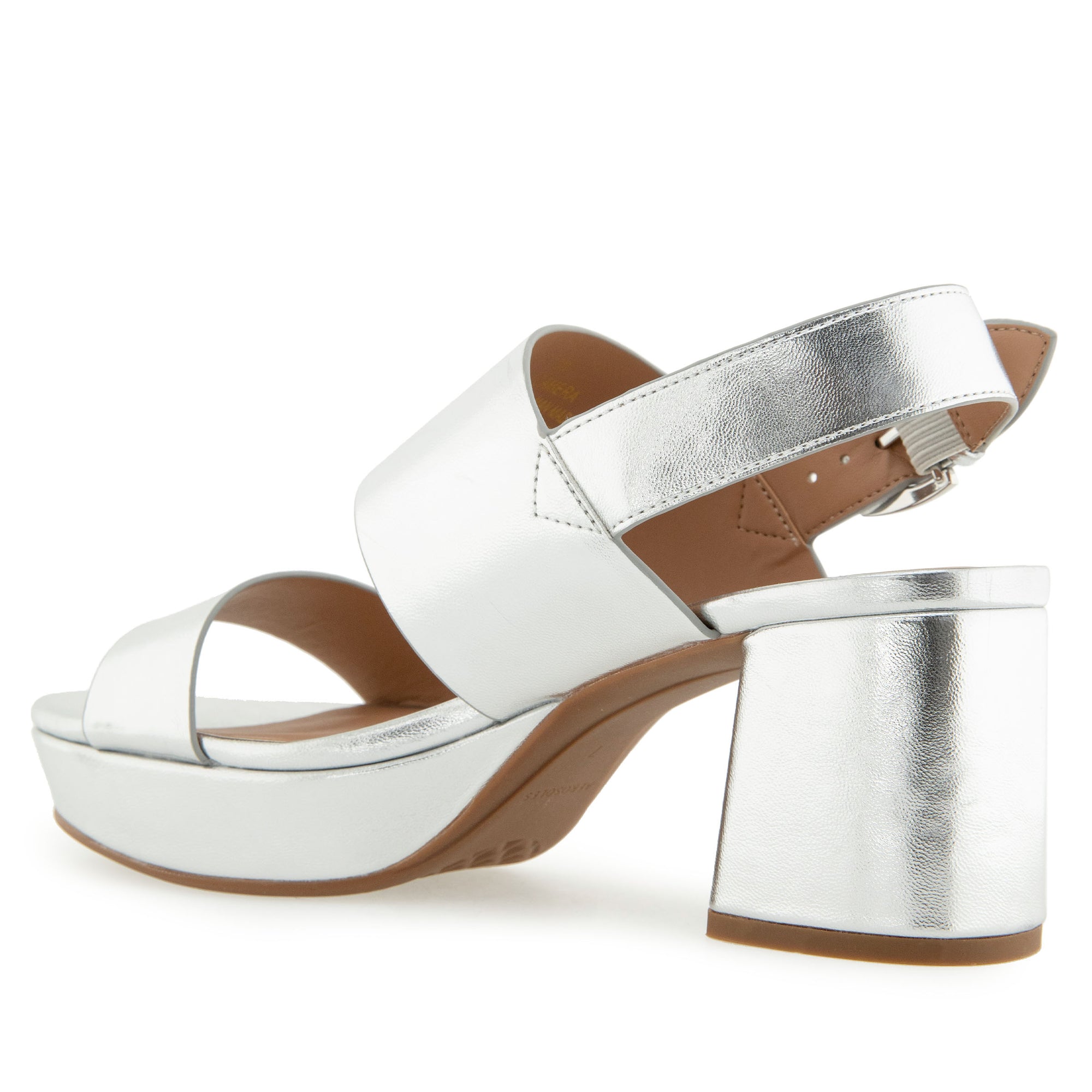Camilia Sandal Platform | Silver Metallic Nappa Faux Leather