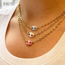 The Pink Enamel Mariner Chain Necklace | 18K Yellow Gold-Plated