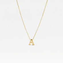 The Tiny Single Initial Block Necklace | Sterling Silver 18Kt Gold Vermeil