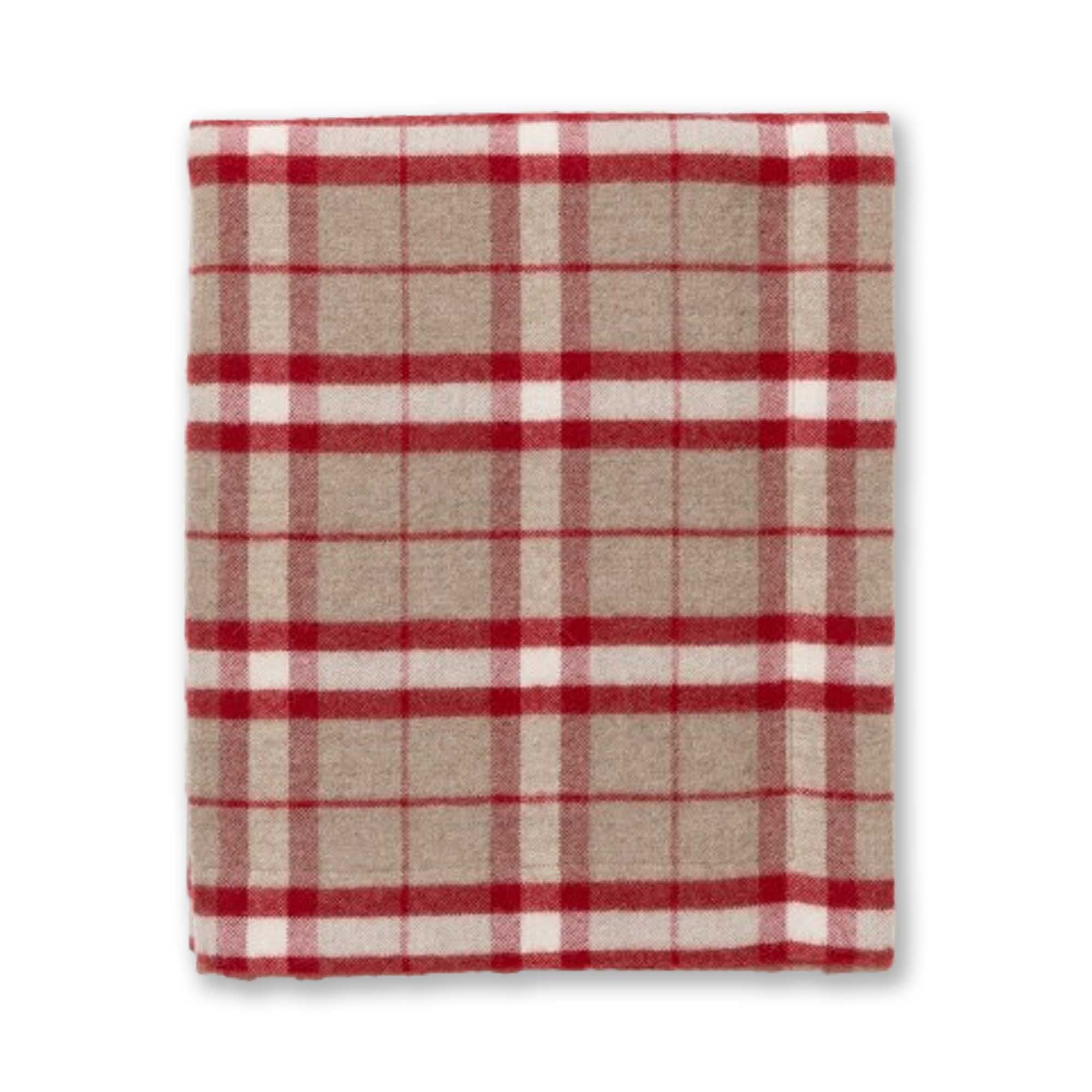 Aberdeen Throw | Light Taupe / Scarlet