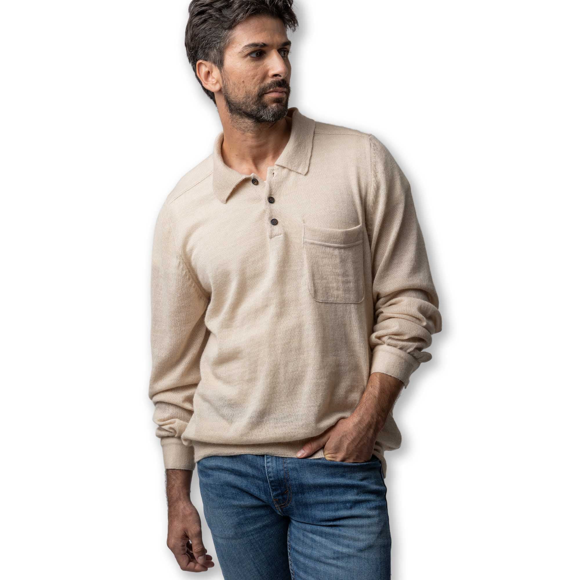 Knit Polo | Light Beige