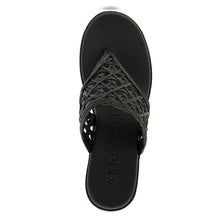 Ivie Sandal Wedge | Black Raffia