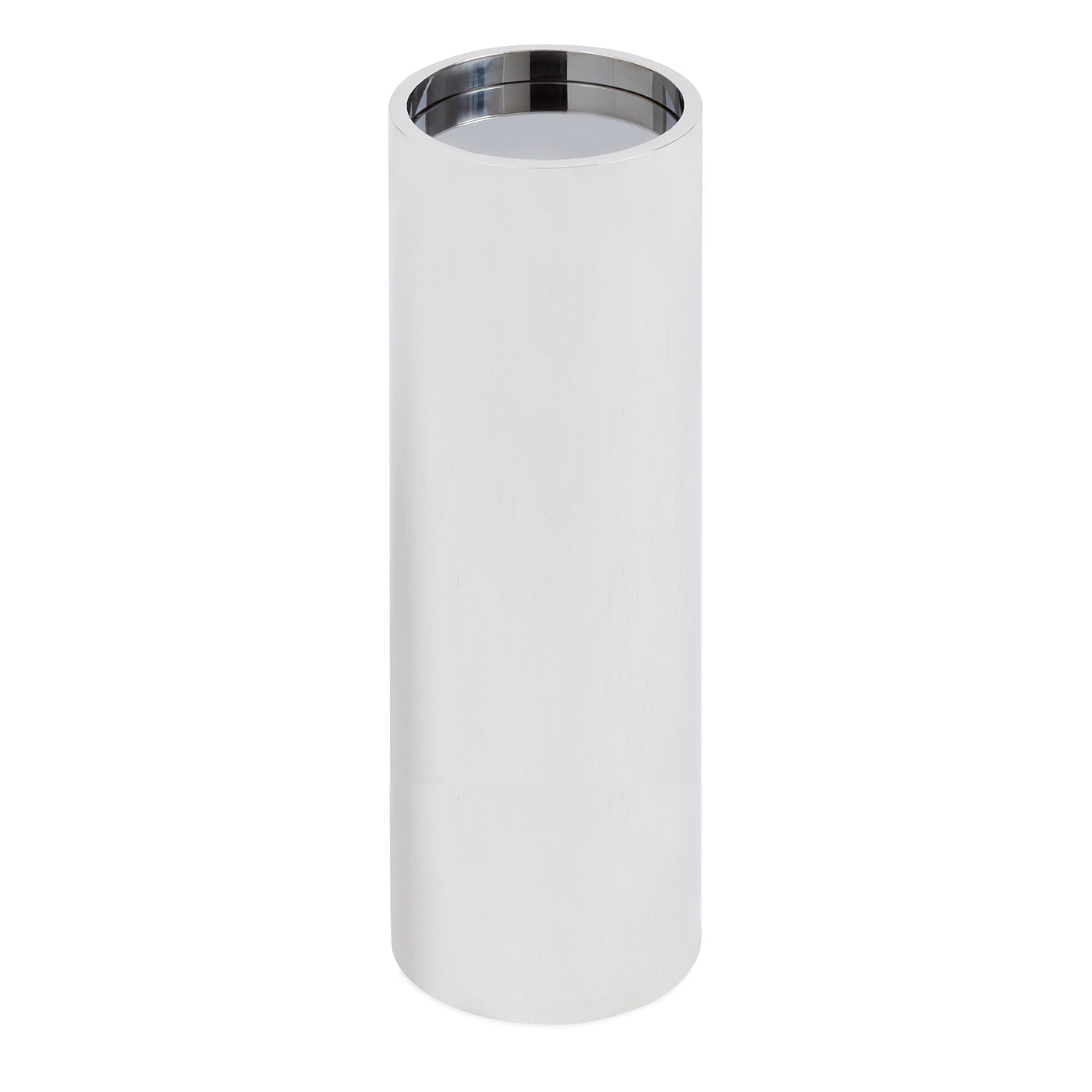 alphaville pedestal mirror top stainless steel - front view