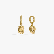 Awe Inspired Earrings 14K Yellow Gold Vermeil / Pair Serpent Skull Huggie