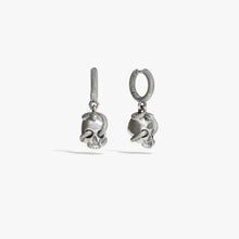 Awe Inspired Earrings 925 Sterling Silver / Pair Serpent Skull Huggie