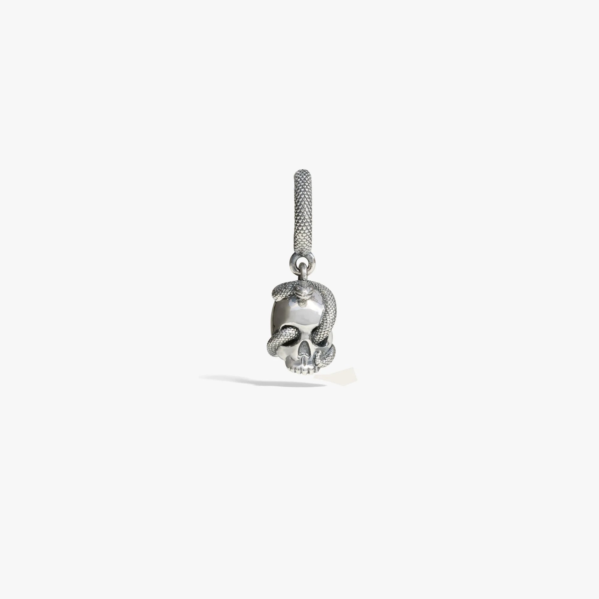 Awe Inspired Earrings 925 Sterling Silver / Single Serpent Skull Huggie