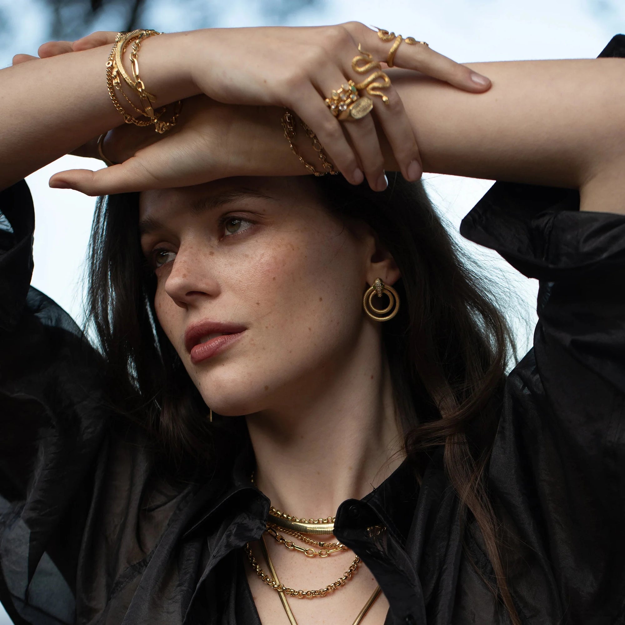 Awe Inspired Earrings Snake Doorknocker Earrings