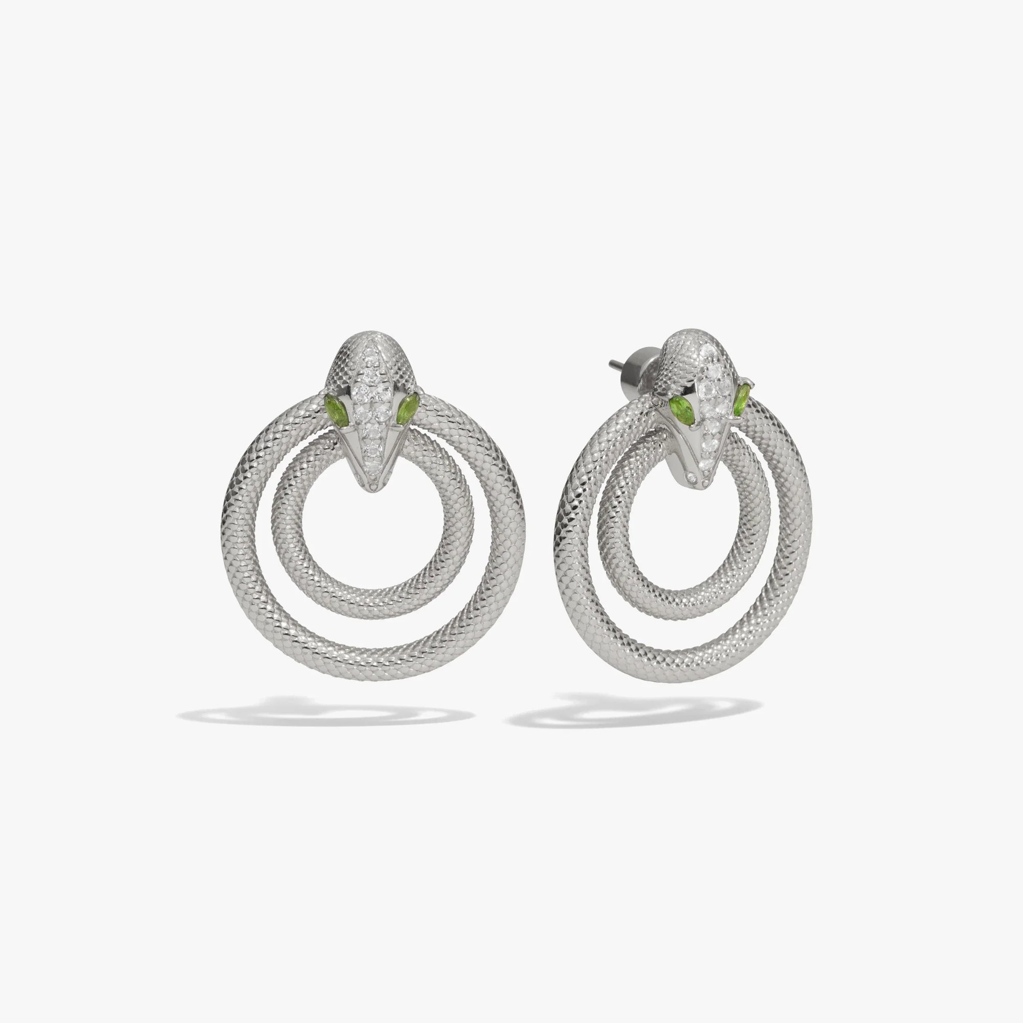 Awe Inspired Earrings Sterling Silver Snake Doorknocker Earrings
