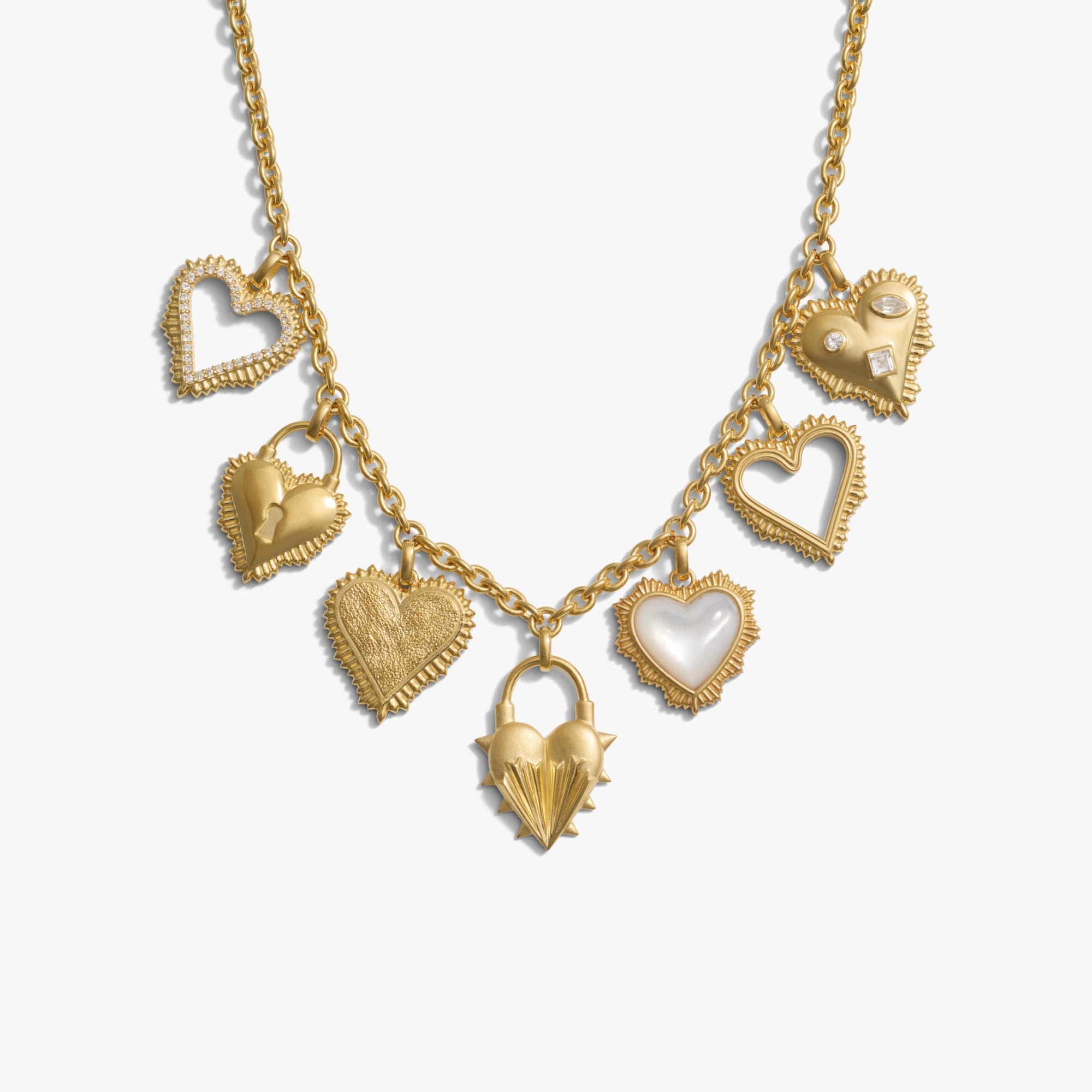 Awe Inspired Necklaces 14K Gold Vermeil Radiant Heart Statement Charm Necklace