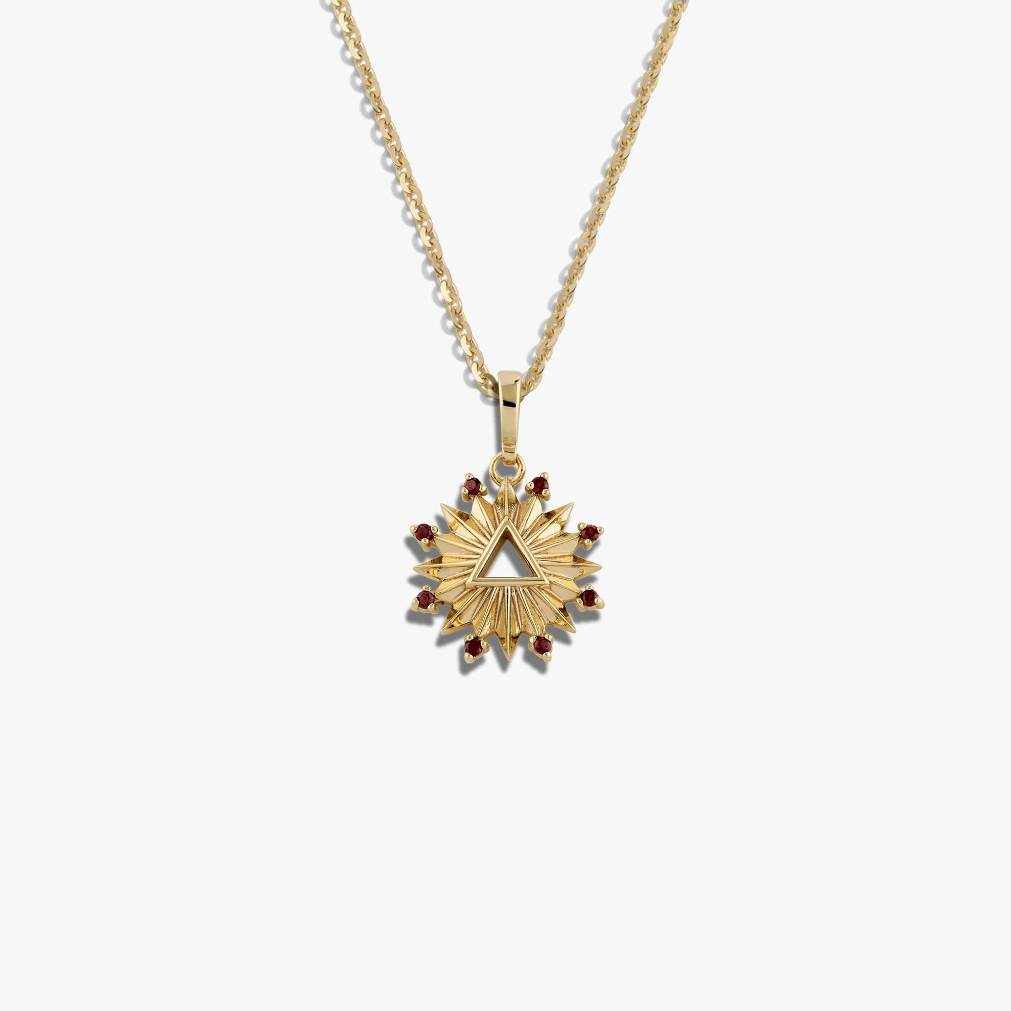 Awe Inspired Necklaces 14K Yellow Gold Vermeil / 16-18" Oval Cable Chain Mini Element Fire Necklace