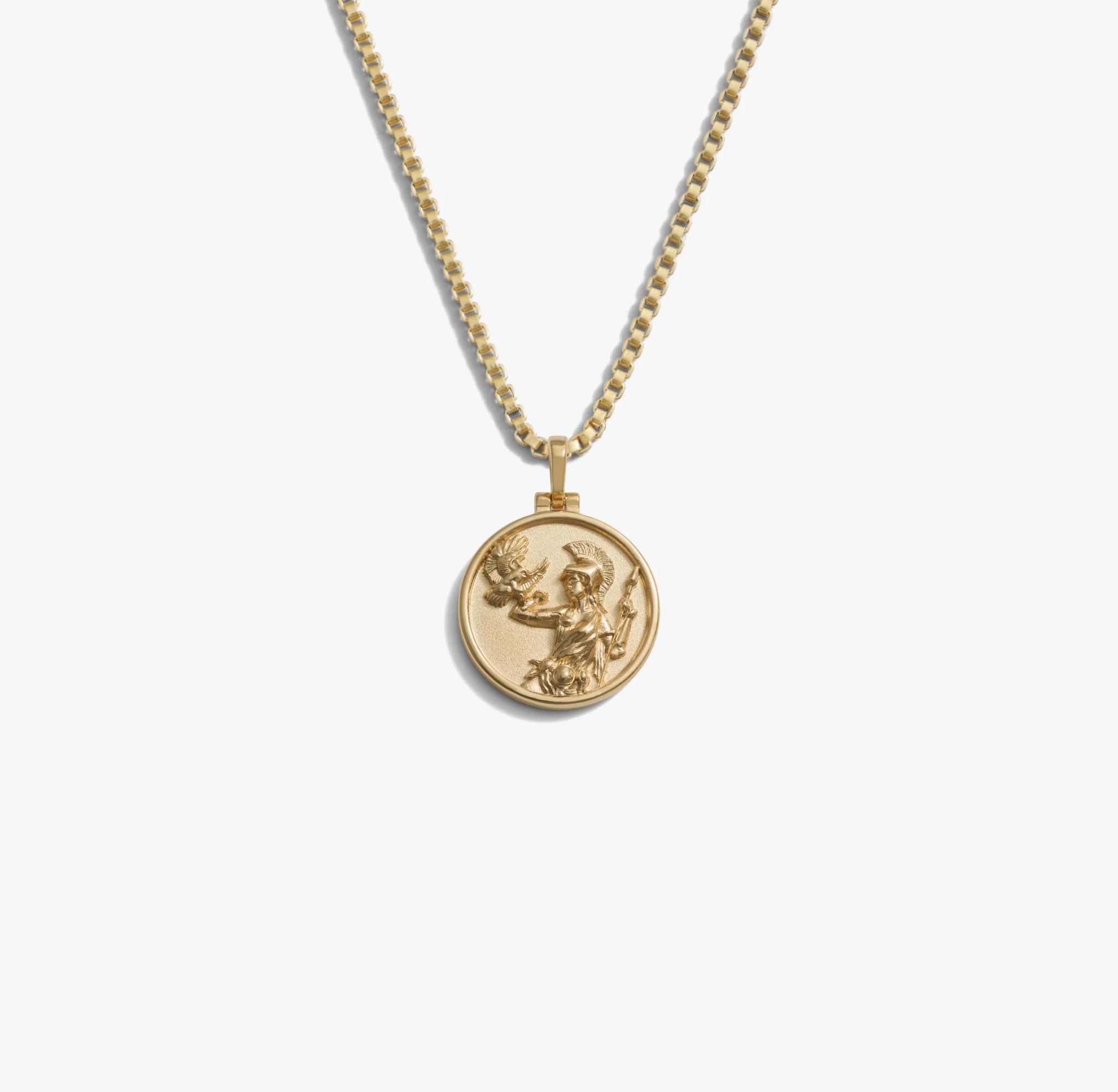 Awe Inspired Necklaces 14K Yellow Gold Vermeil / Athena / 16-18 Mini Goddess Coin Necklace