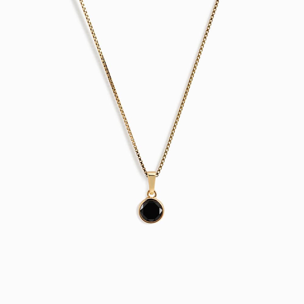 Awe Inspired Necklaces 14K Yellow Gold Vermeil / Black Onyx Gemstone Necklace