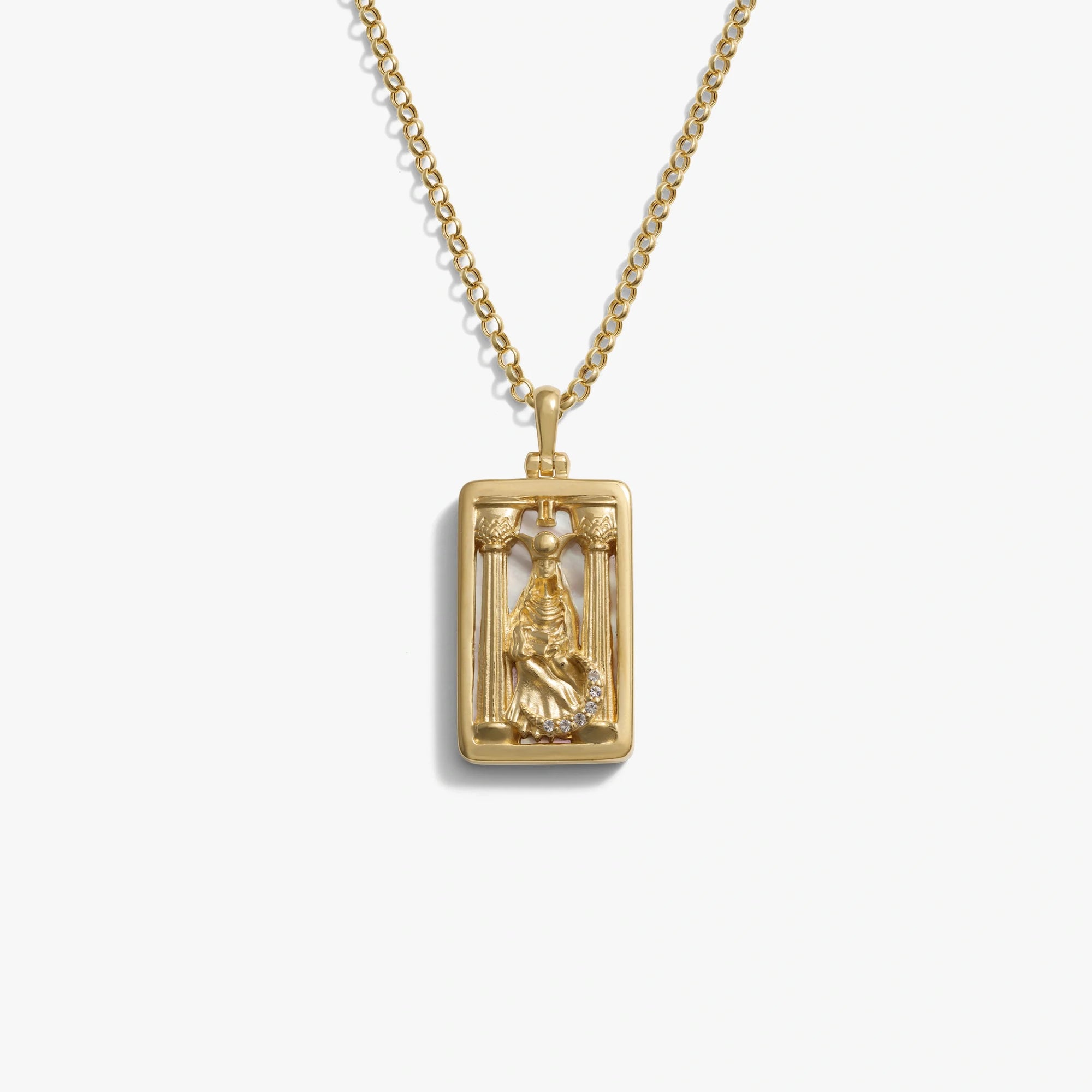 Awe Inspired Necklaces 14K Yellow Gold Vermeil / High Priestess / 16-18" Rolo Tarot Necklace