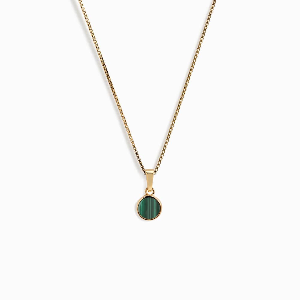 Awe Inspired Necklaces 14K Yellow Gold Vermeil / Malachite Gemstone Necklace