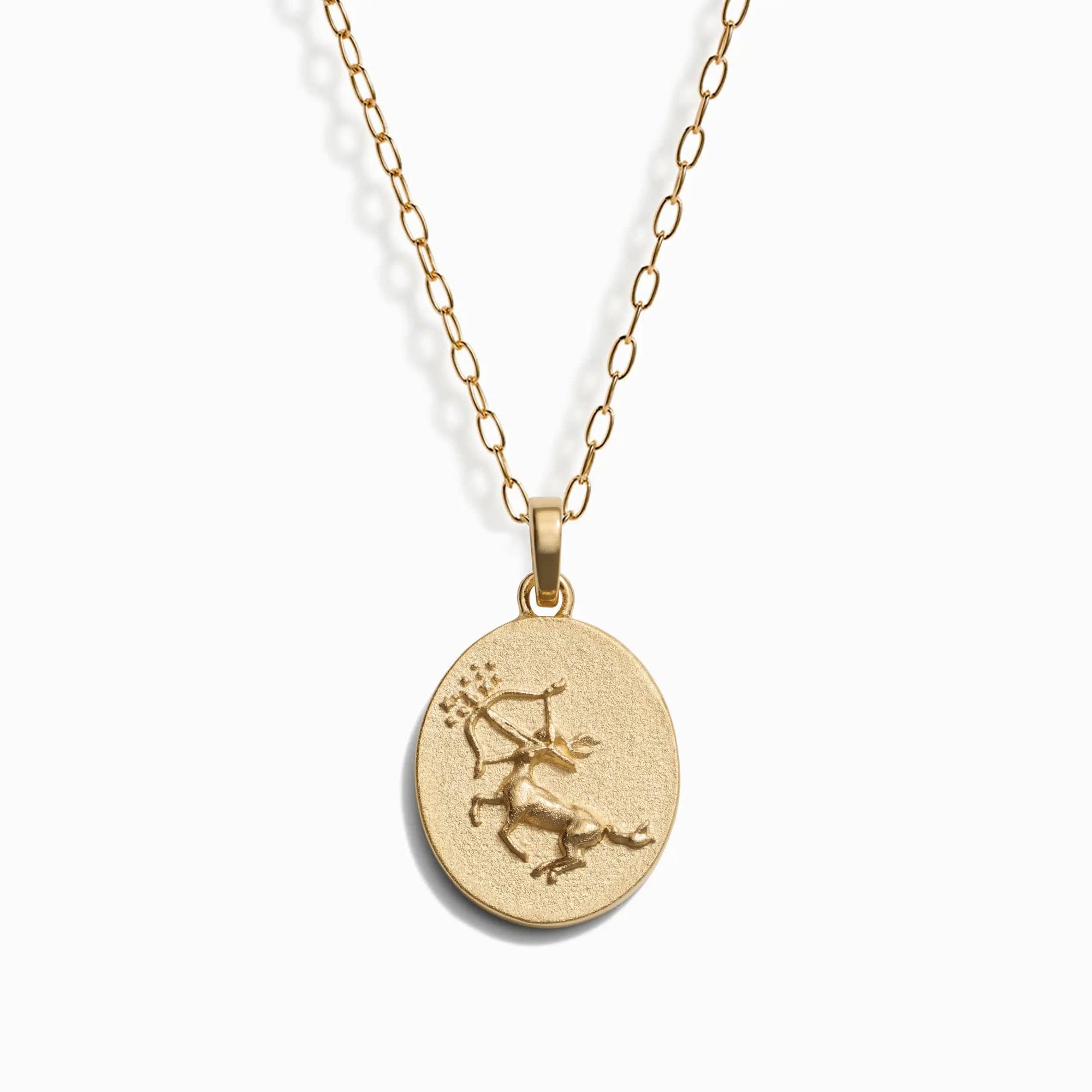 Awe Inspired Necklaces 14K Yellow Gold Vermeil / Sagittarius / 16" - 18" Zodiac Goddess Pendant + Mini Paperclip Chain