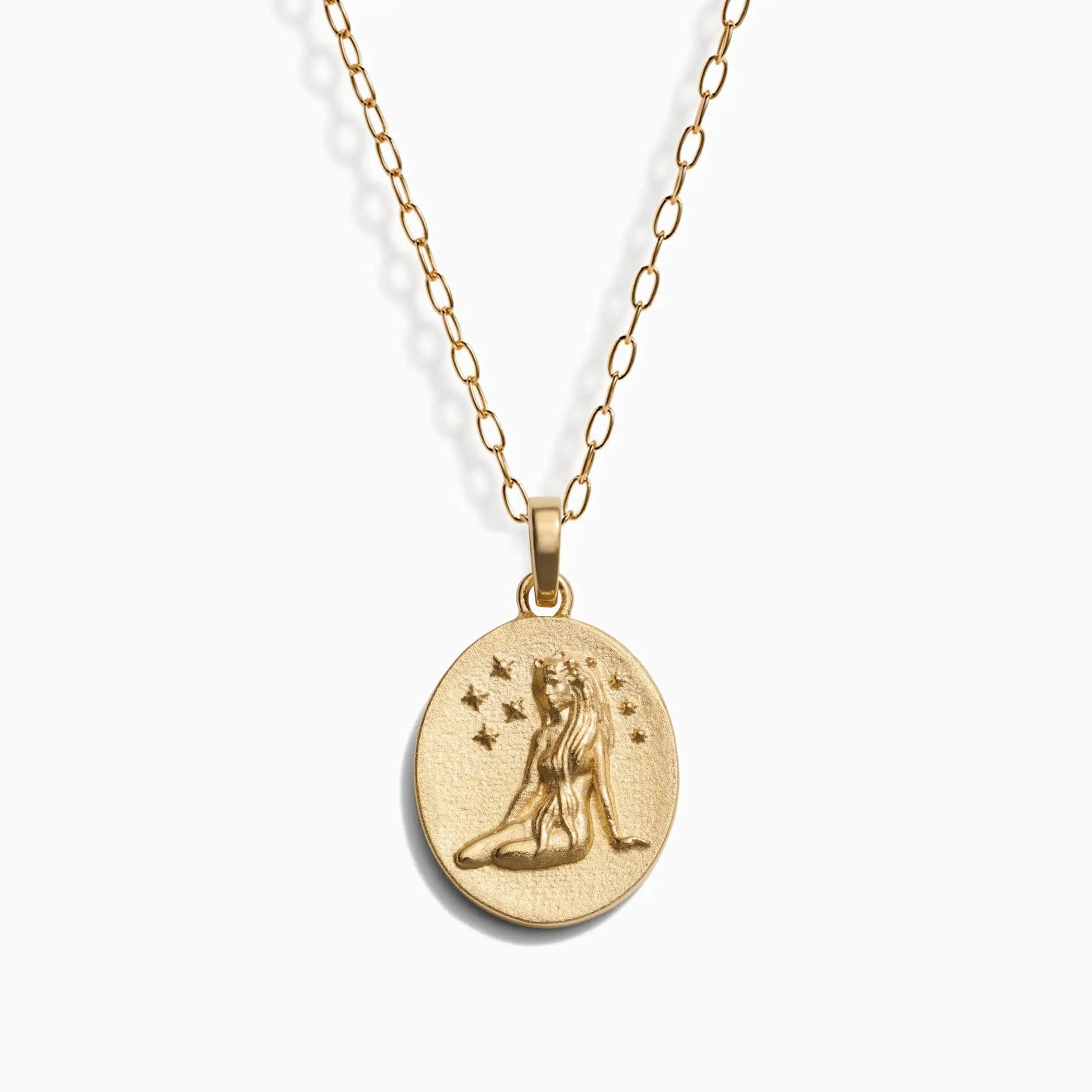 Awe Inspired Necklaces 14K Yellow Gold Vermeil / Virgo / 20" - 22" Zodiac Goddess Pendant + Mini Paperclip Chain