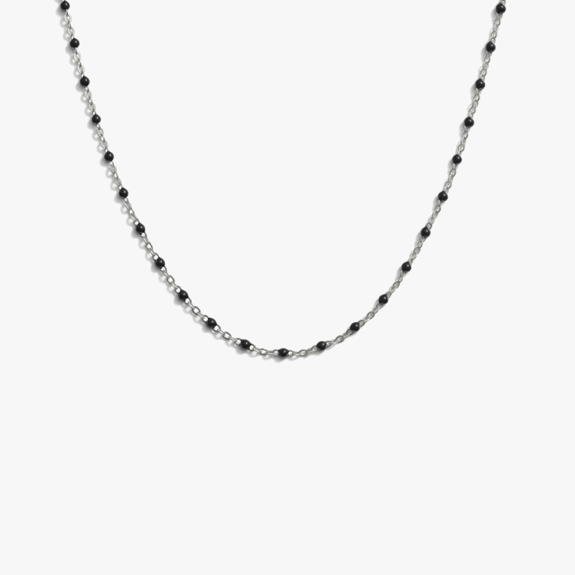 Awe Inspired Necklaces 925 Sterling Silver / Black / 18"-22" Pop Of Color Necklace